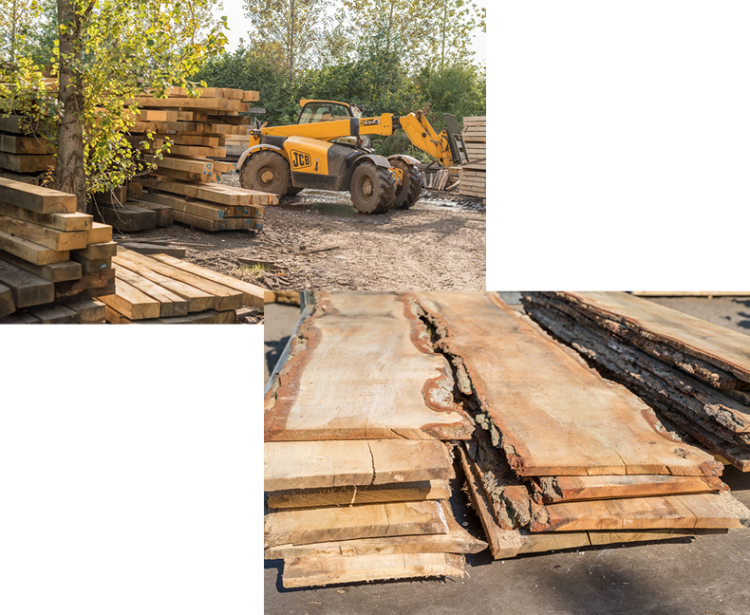 Timber sourced from sustainably managed woodlands